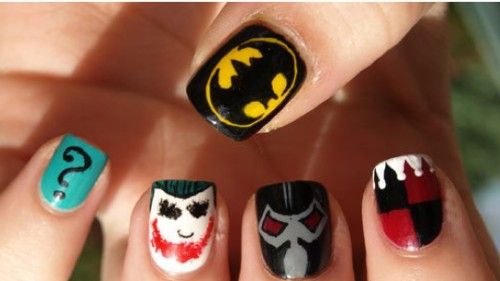 Beautiful Batman nail art design