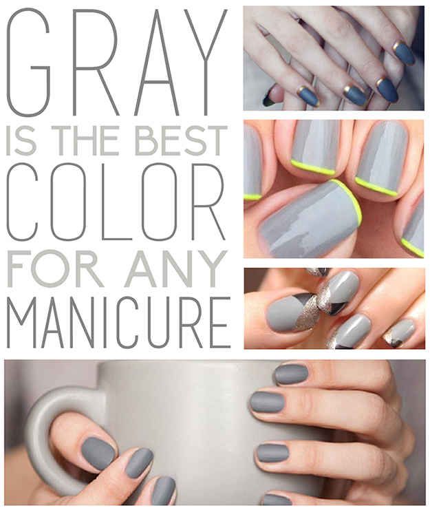 Gray colored nails