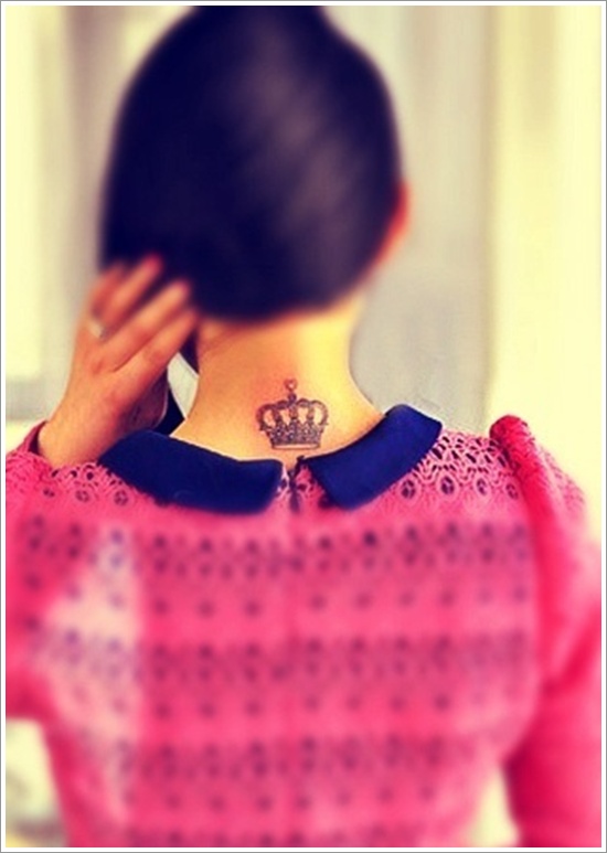 Chic little crown tattoo design