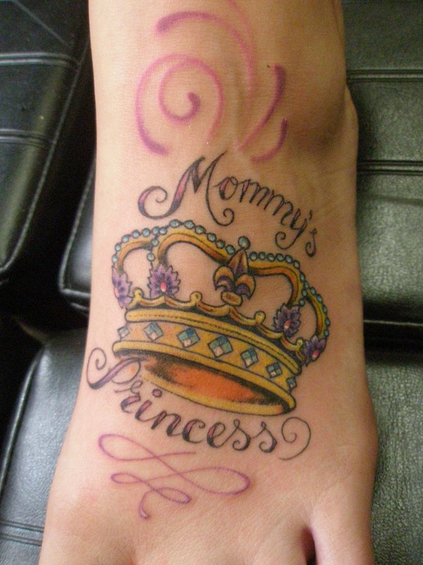 Princess Crown tattoo on foot