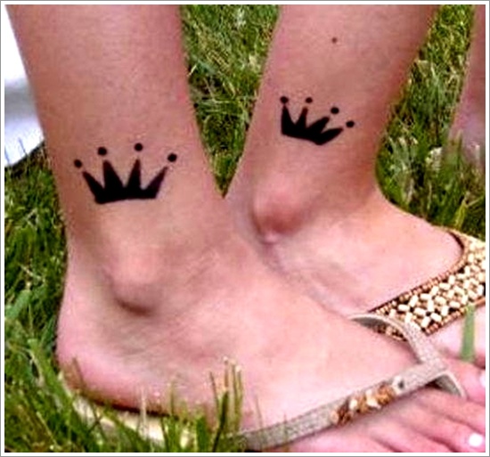 Nice little crown tattoo on the foot