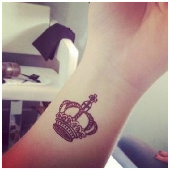 Cute Little Crown Tattoo Design for Girls