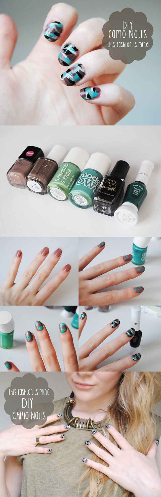 DIY camo nails