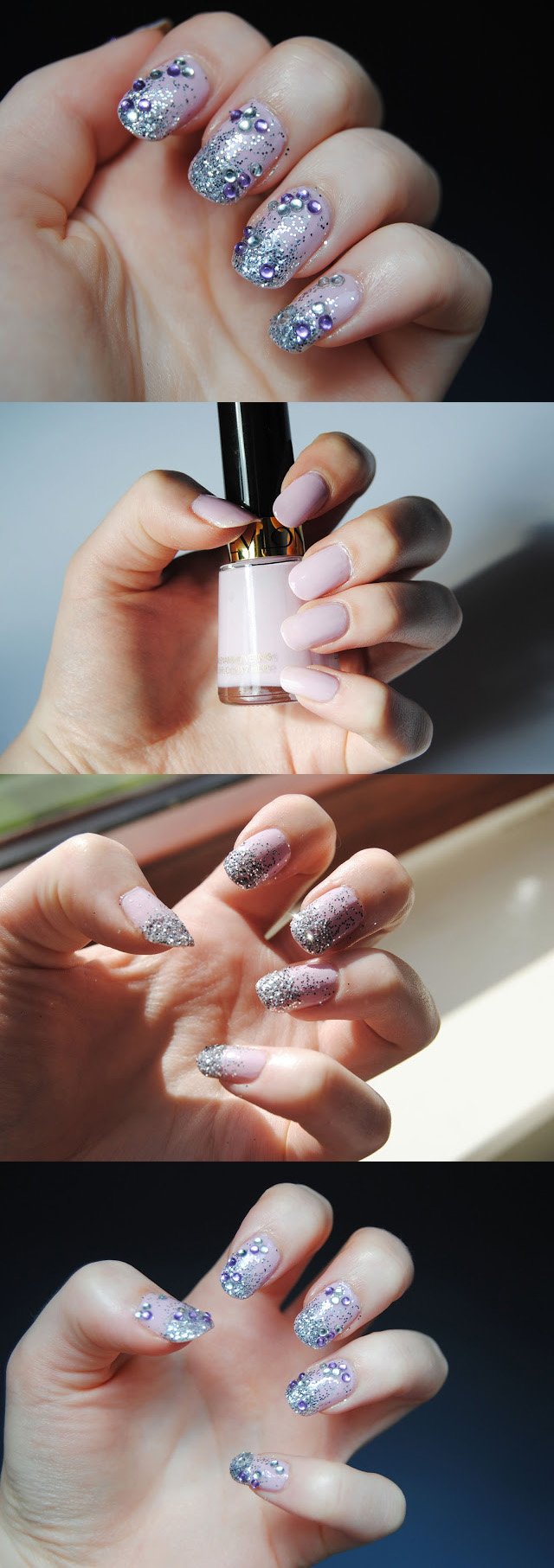 Lilac jewel nails