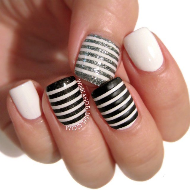 Black-gray and white stripes