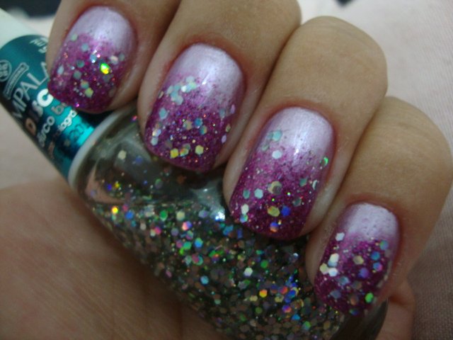 Purple decorated nails
