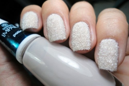 White decorated nails