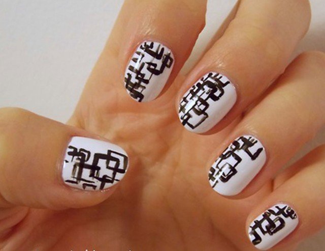 Black and white manicure