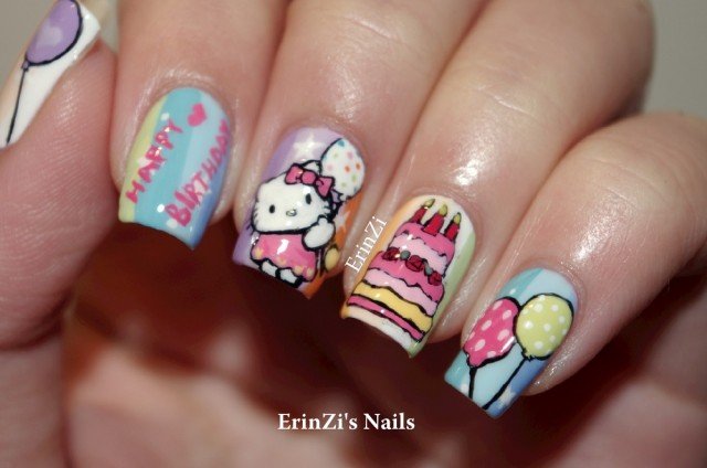 Nice Hello Kitty nail design