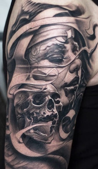 Stylish skull tattoo