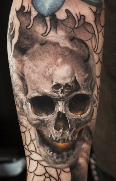 Double skull tattoo