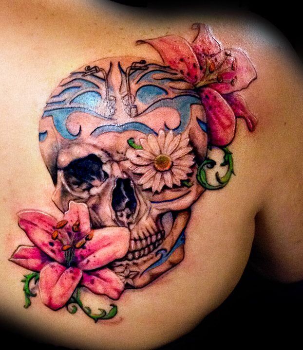 Flower Skull Tattoo