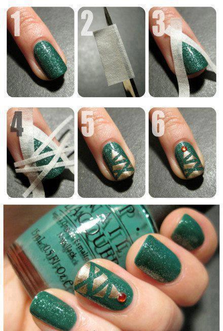 Green scottish nail art