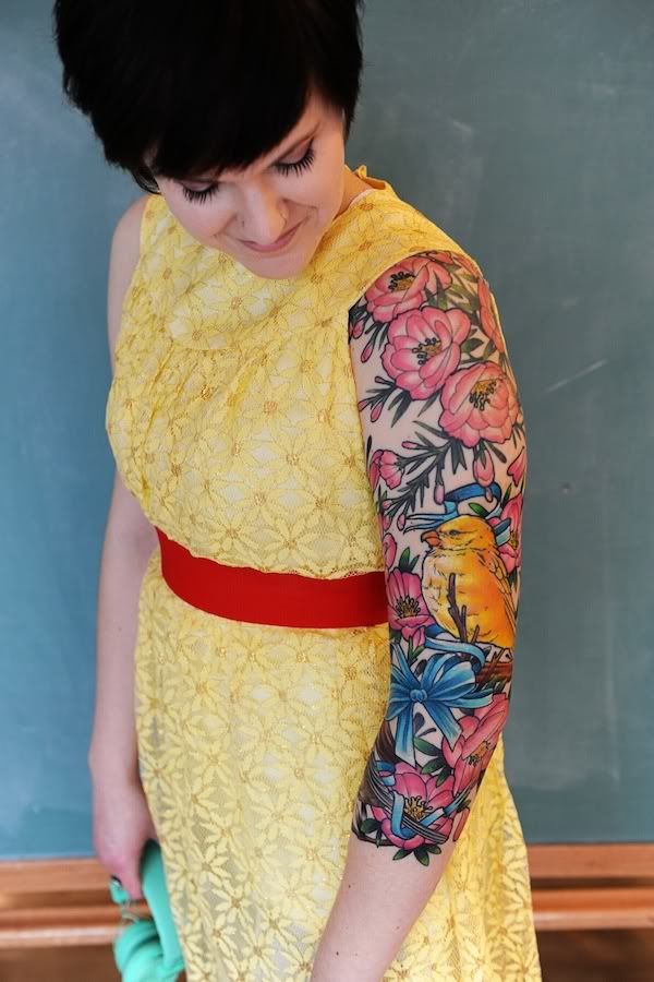 Flower sleeve tattoo