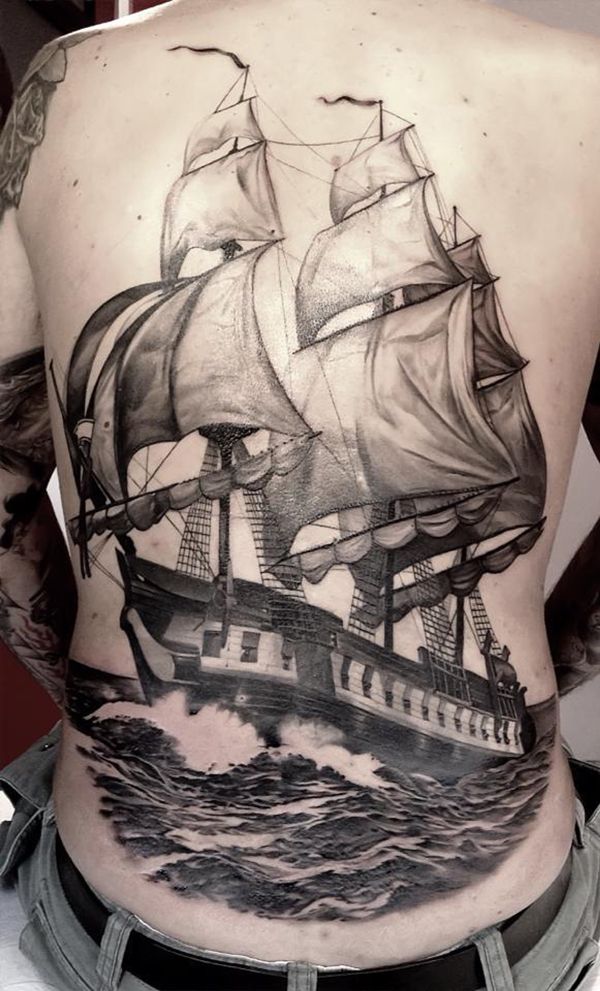 Boat back tattoo