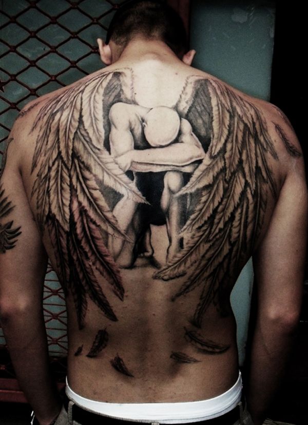 Angel back tattoo