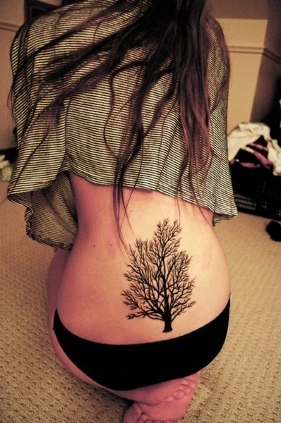 Simple tree tattoo on the back