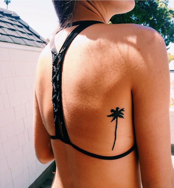 Minimal palm tattoo on the back