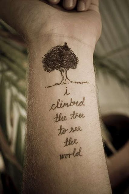 Tree and word tattoo