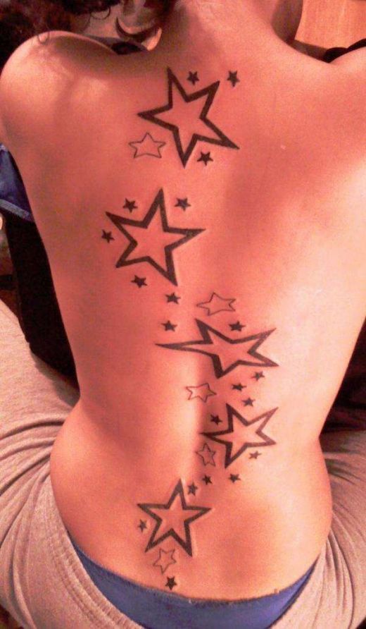 Star tattoos on the back