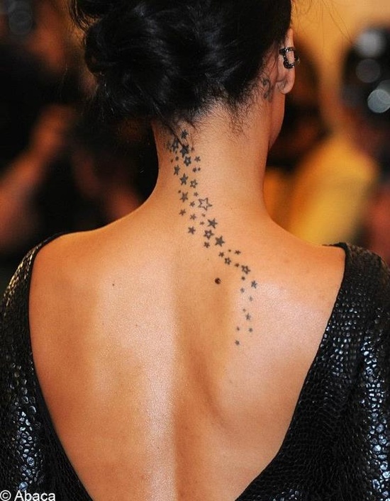 Star tattoo on the neck