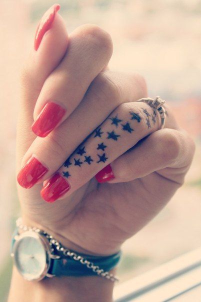 Star tattoos on the finger