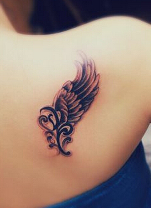 Wing tattoo on the shoulder