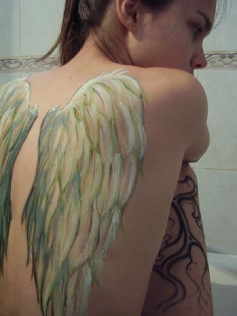 Angel wings on the back