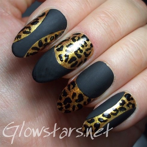 Black and golden nail art design