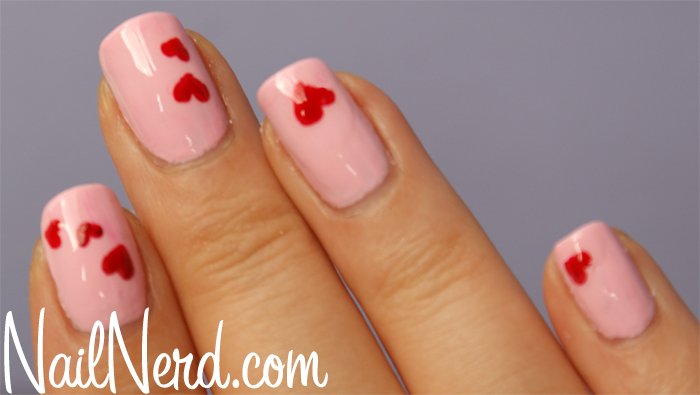 Pink heart nail designs