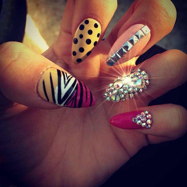 Embellished stiletto nails