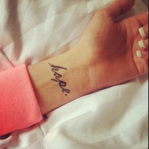 Wrist hope tattoo