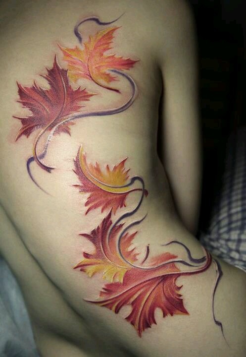 Leaf back tattoo