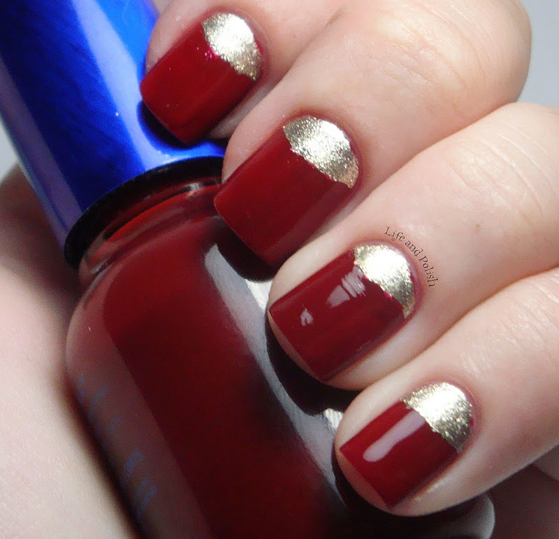 Red and gold nails