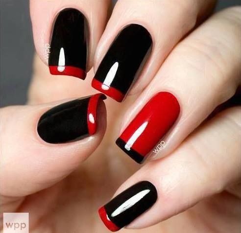 Red and black nails