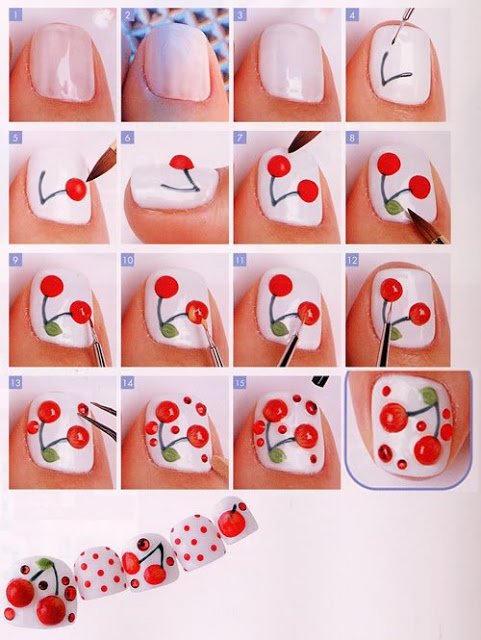 Nice cherry nail design