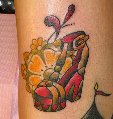 High heel tattoo