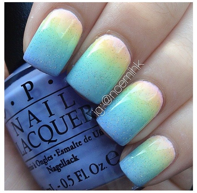 Glittering ombre pastels