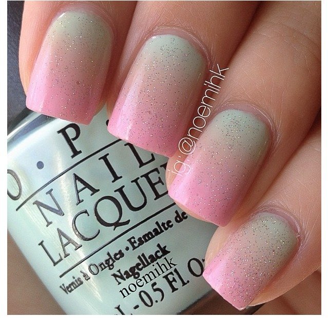 Glittering ombre pastels