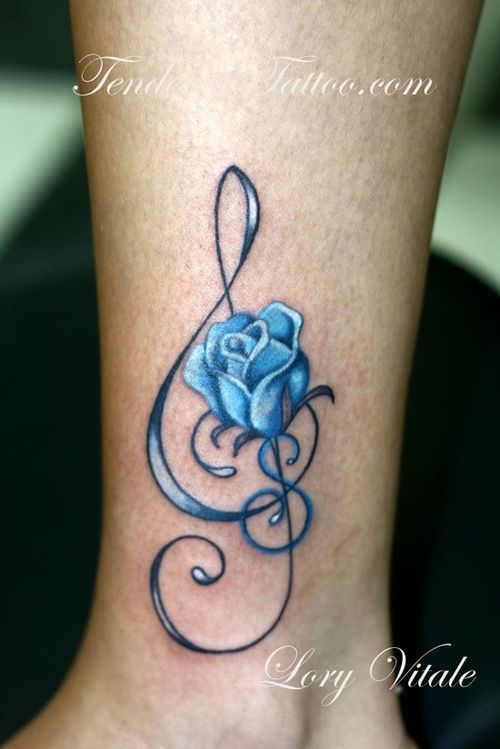 Flower music tattoo