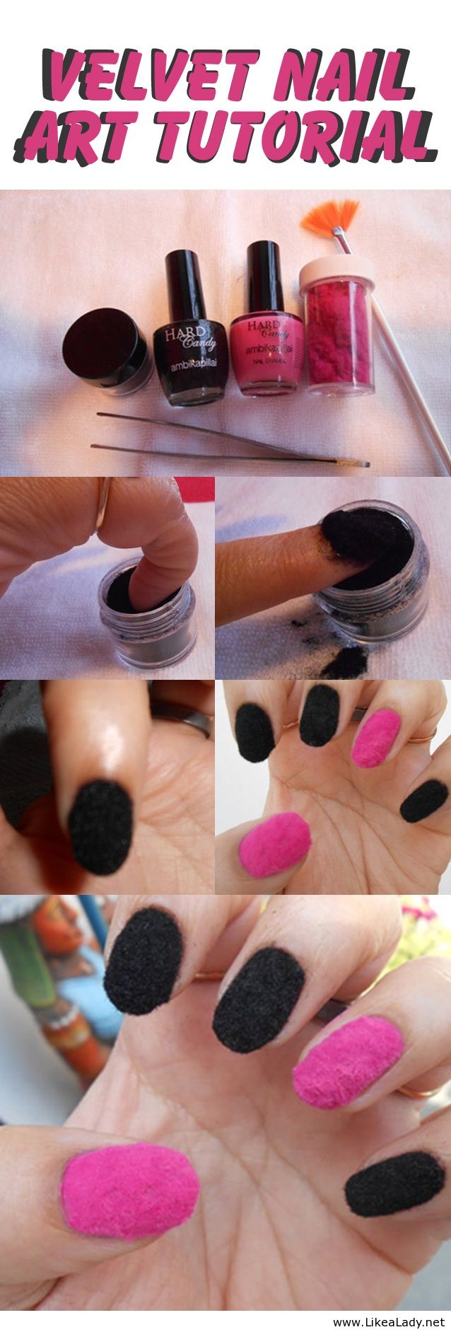 Velvet nail art tutorial