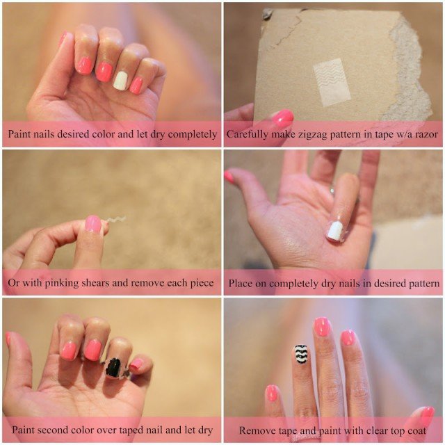 Nail art with tape