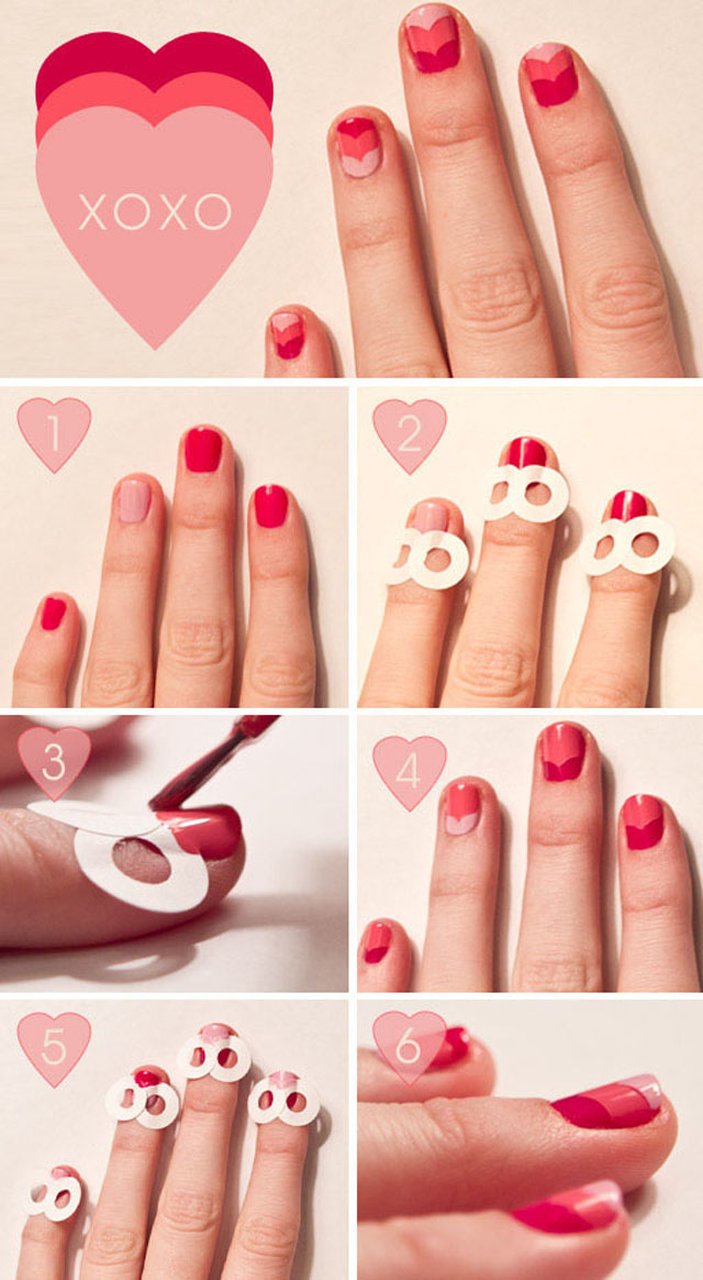 Heart shaped nail art