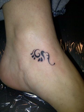 Small elephant tattoo