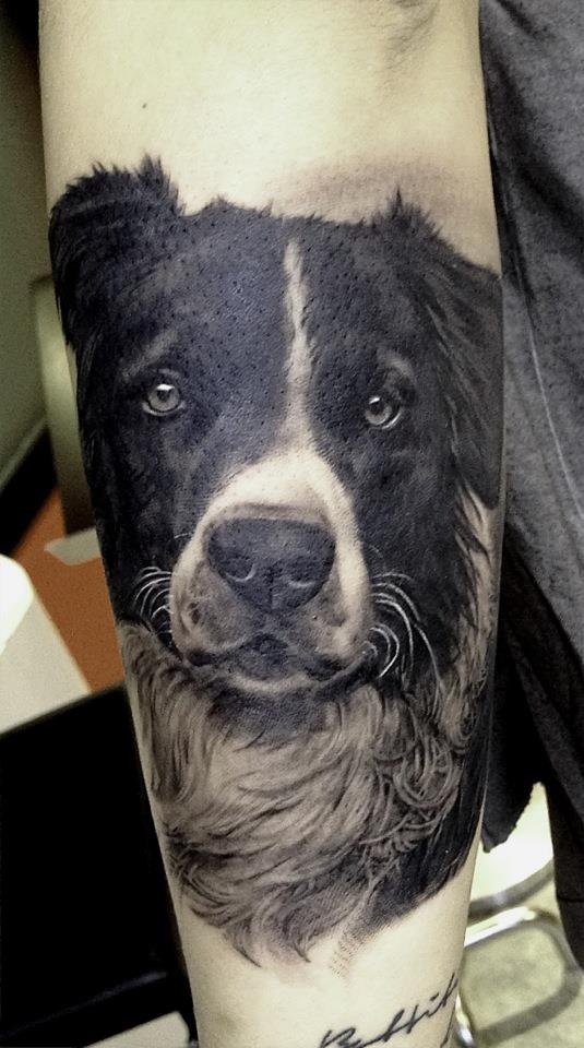 Super real dog tattoo