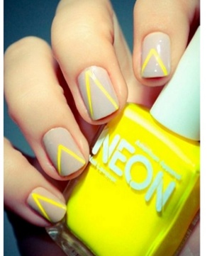 Yellow and gray nails