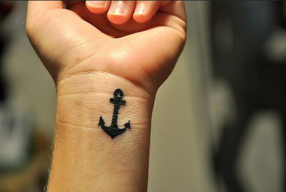 An anchor tattoo