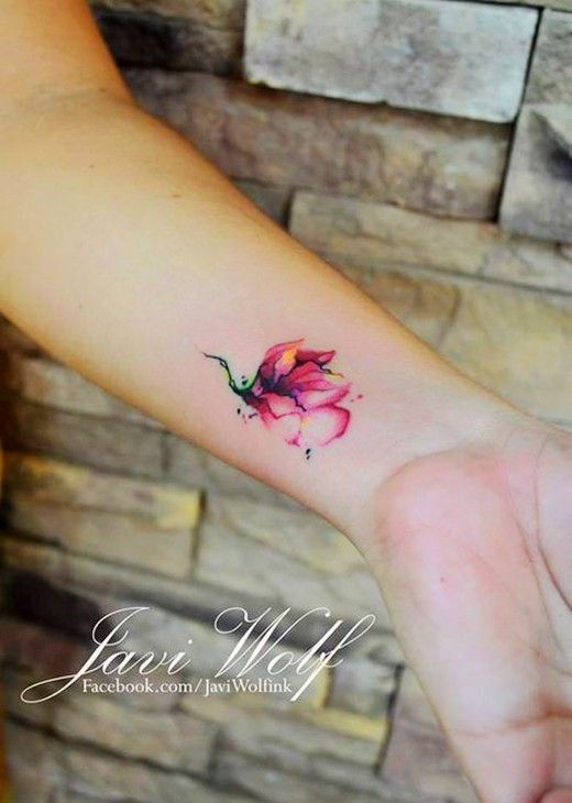 Watercolor flower tattoo