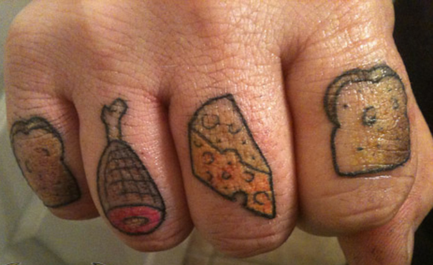Food tattoos on your fingers