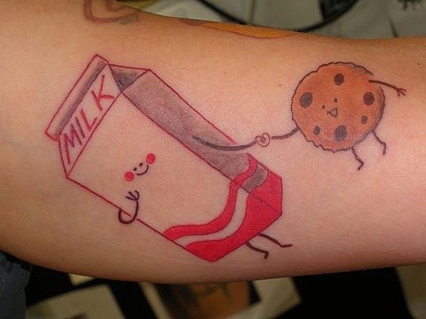 Milk and biscuit tattoos design